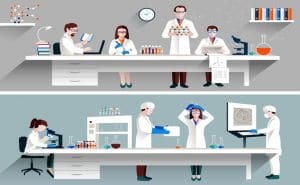 A team conducting experiments in a laboratory.