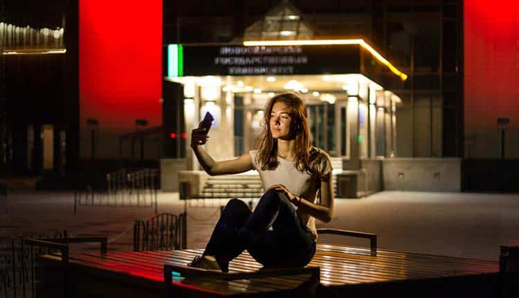 Taking a selfie